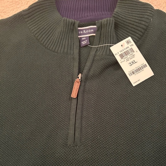 Club Room Zip Up Collar Sweater Green and Blue Size 3XL - Picture 4 of 4